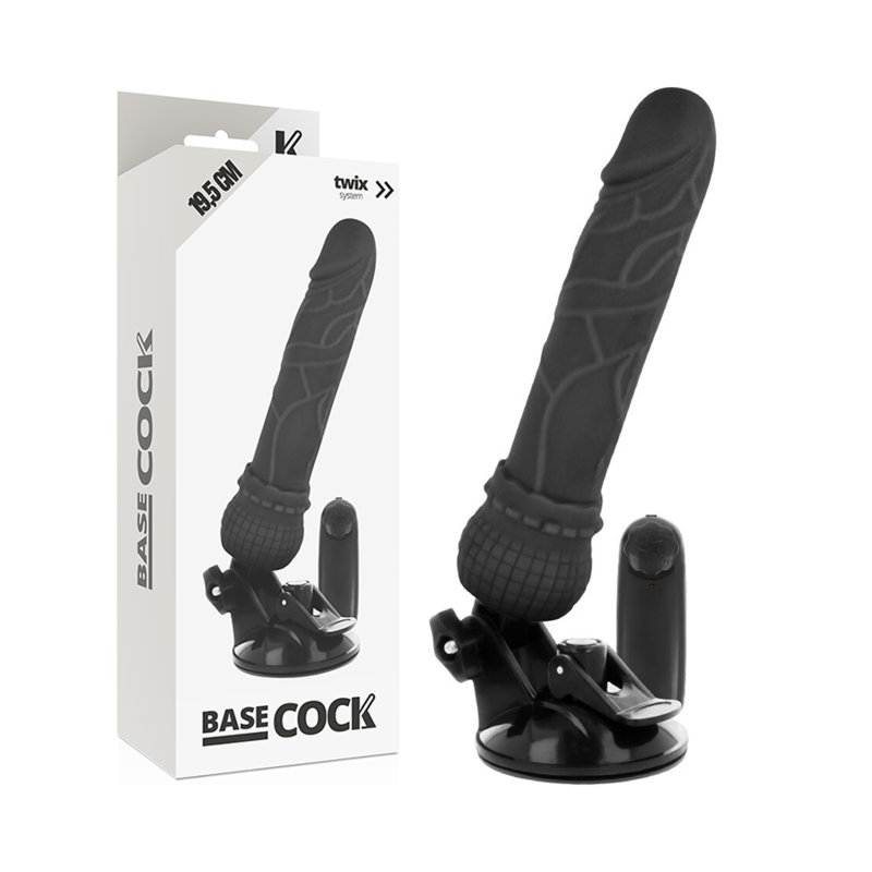 Realistický vibrátor BASECOCK s dálkovým ovládáním 19,5 cm