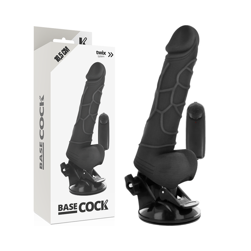 Realistický vibrátor BASECOCK s dálkovým ovládáním 18,5 cm