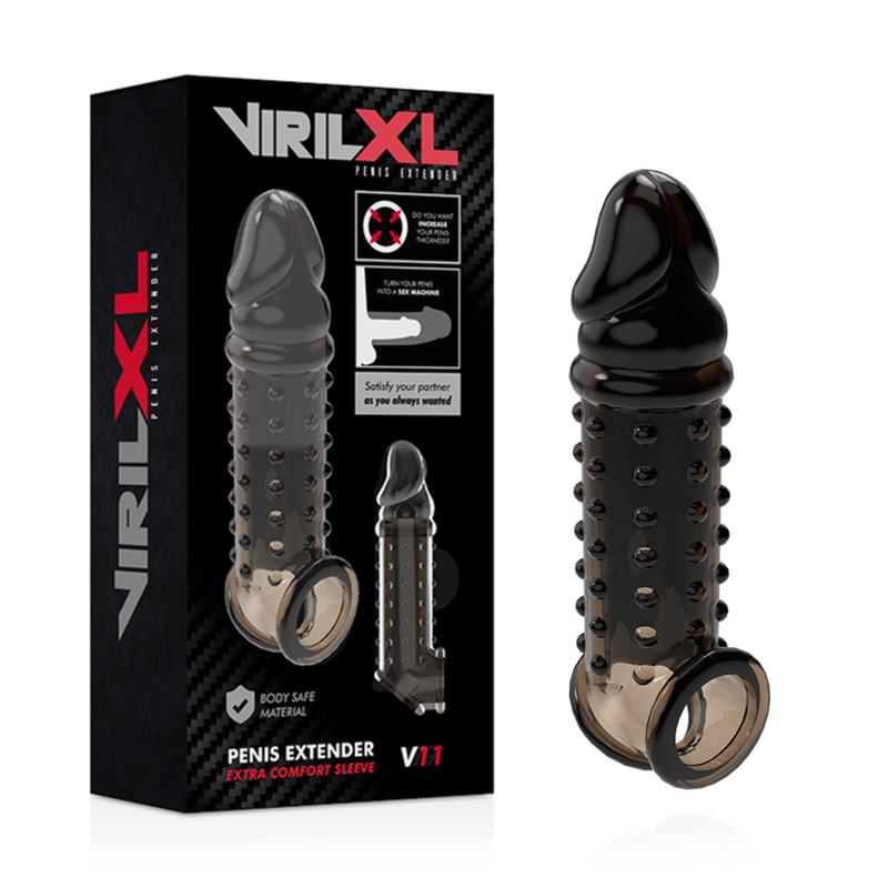 VirilXL nástavec na penis V11 černý (13,5 cm)