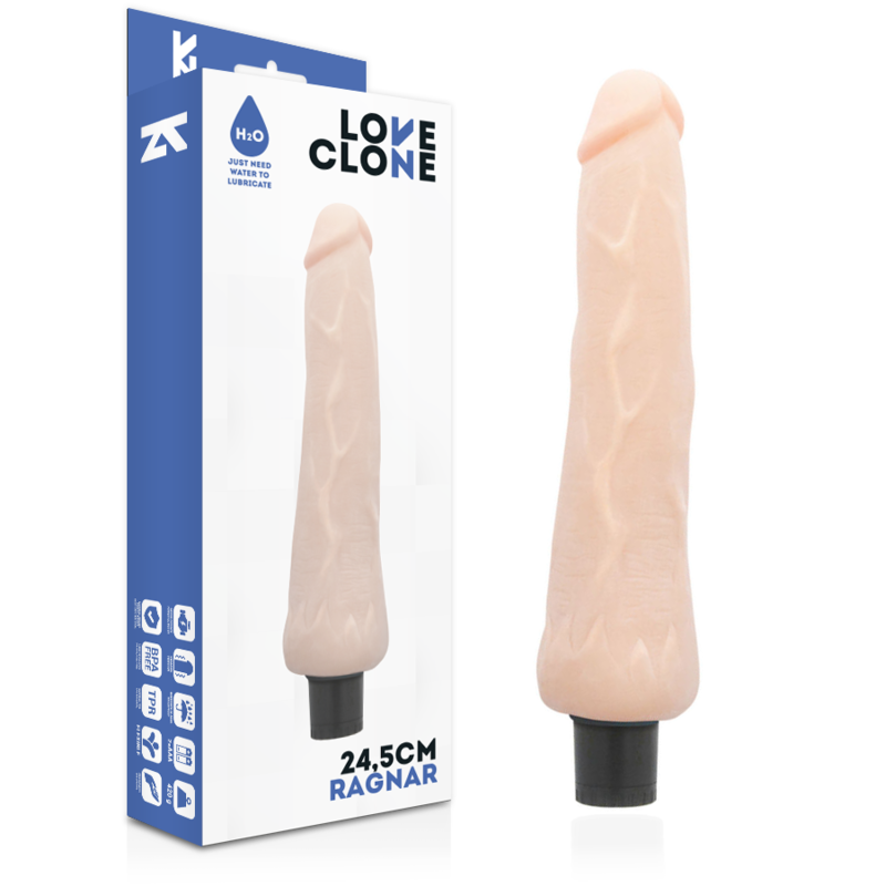 Vibrátor LOVECLONE RAGNAR se samolubrikací 24,5 cm