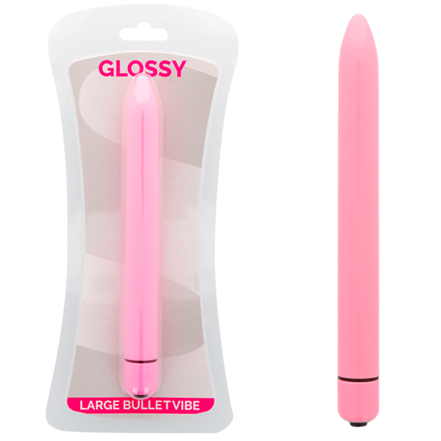 Diskrétní vibrační mini vibrátor Glossy Slim růžový