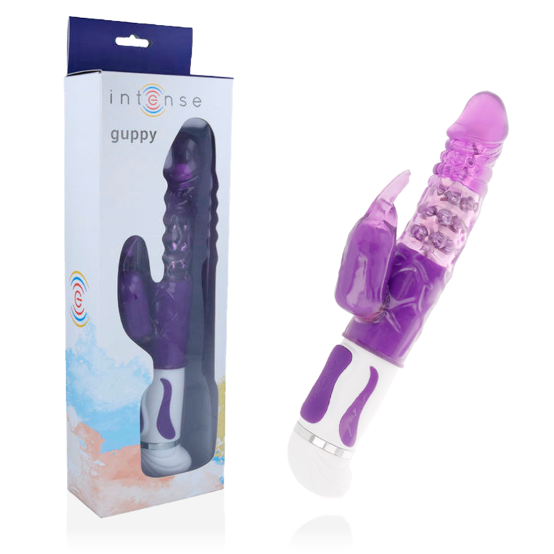 Rotační vibrátor INTENSE Guppy Lilac s králíčkem