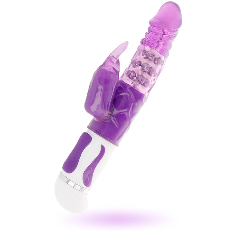 Rotační vibrátor INTENSE Guppy Lilac s králíčkem