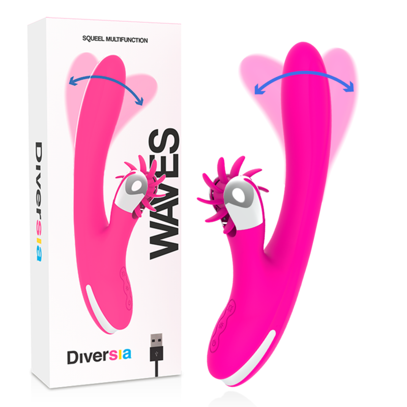 DIVERSIA BUNNY WAVES vibrátor s vlnami 24 cm