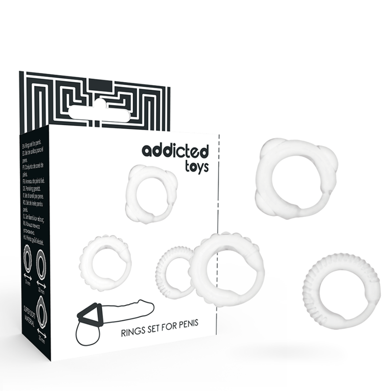 Sada erekčních kroužků ADDICTED TOYS C-RING SET CLEAR