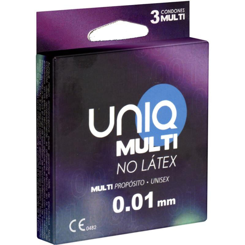 Kondomy UNIQ MULTI bez latexu ultratenké (3 ks)