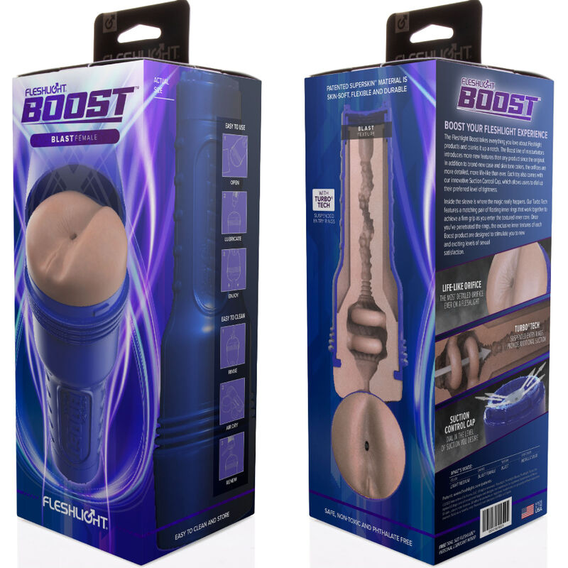 Fleshlight Boost anální masturbátor Blast - metalická modrá