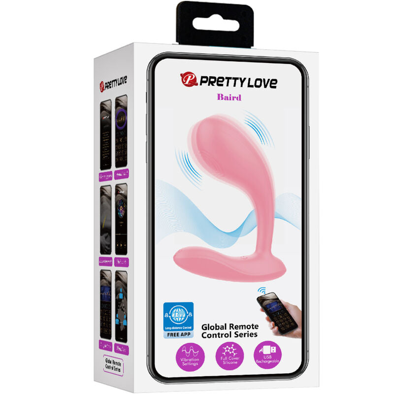 Vibrátor PRETTY LOVE BAIRD G-spot s aplikací růžový