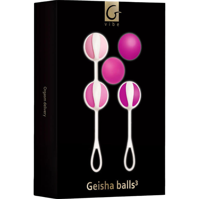 Sada 5 vaginálních kuliček G-VIBE Geisha Balls růžové