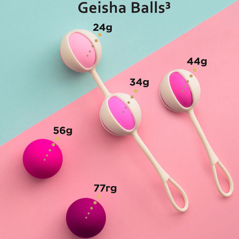 Sada 5 vaginálních kuliček G-VIBE Geisha Balls růžové