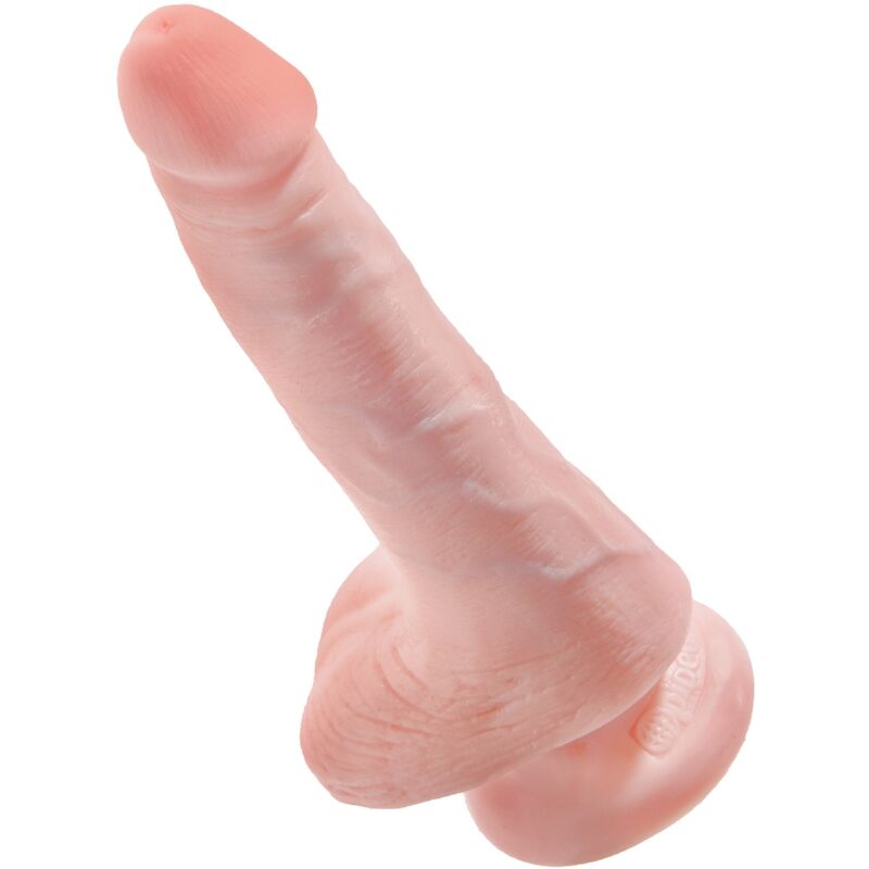 Realistické dildo King Cock 13,5 cm se šourkem světlé