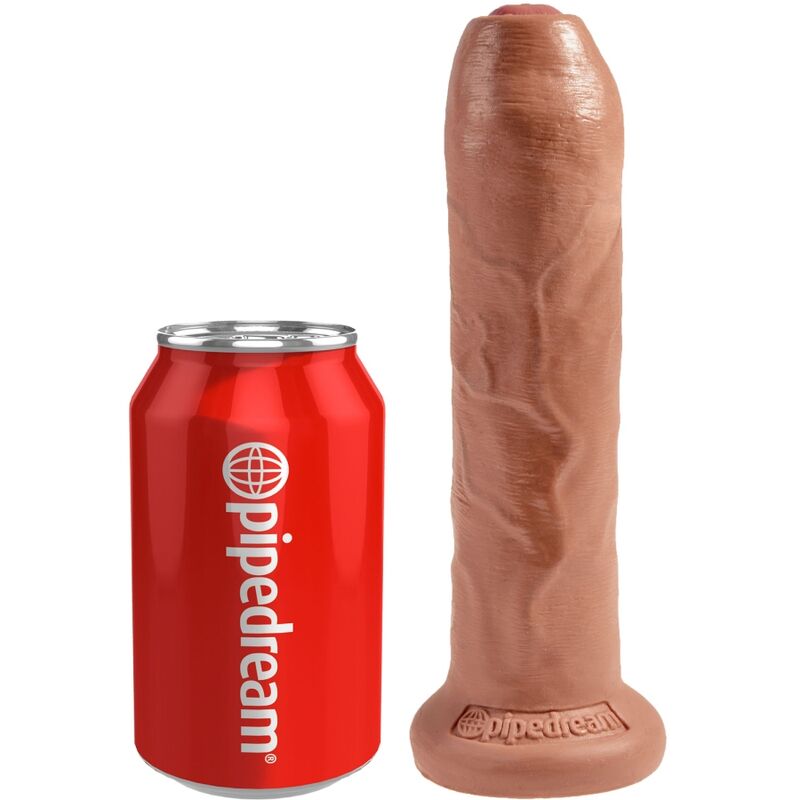 Realistický penis King Cock Uncut 17,8 cm karamelový