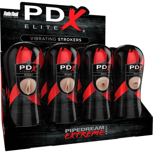 PDX ELITE - Sada masturbátorů 12 ks: 6x vagina, 3x anál, 3x ústa