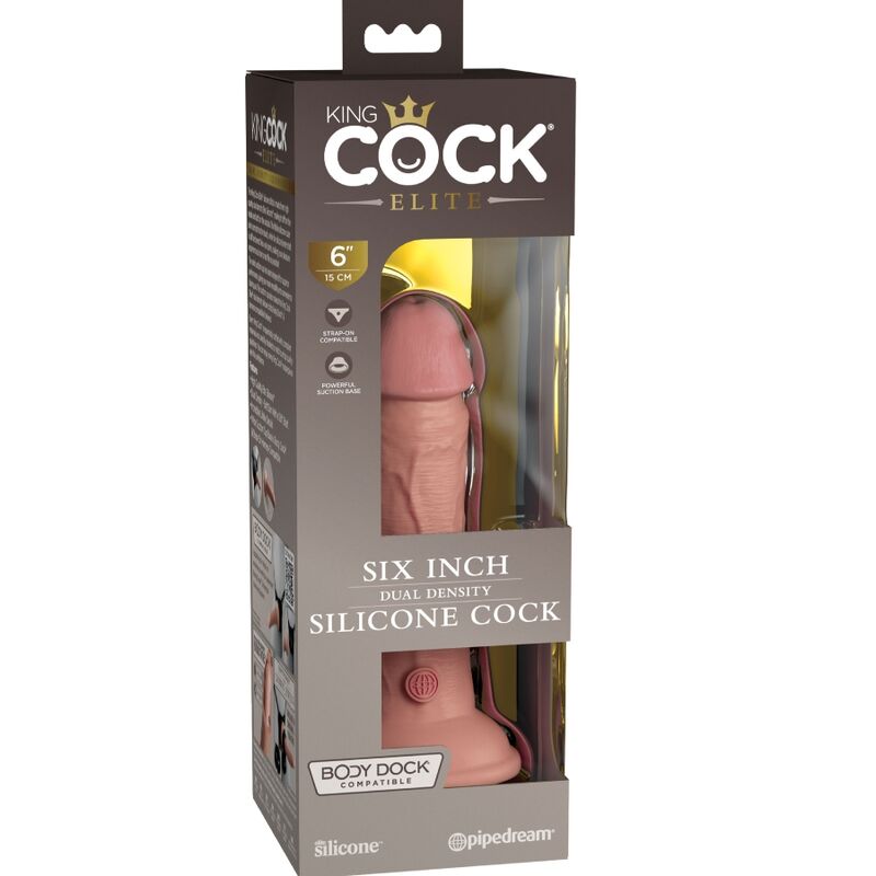 Silikonové dildo King Cock Elite 15,2 cm realistické