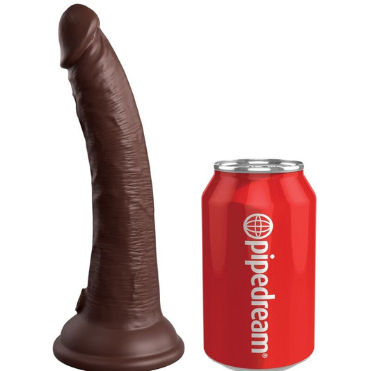 King Cock Elite realistické silikonové dildo 17,8 cm hnědé