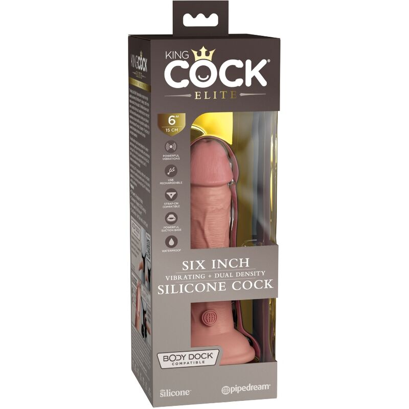 Realistické vibrační dildo King Cock Elite 15,2 cm