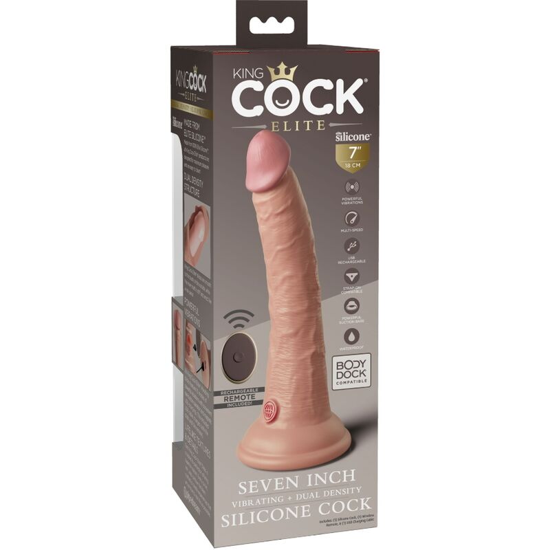 King Cock Elite realistické dildo vibrátor 17,8 cm