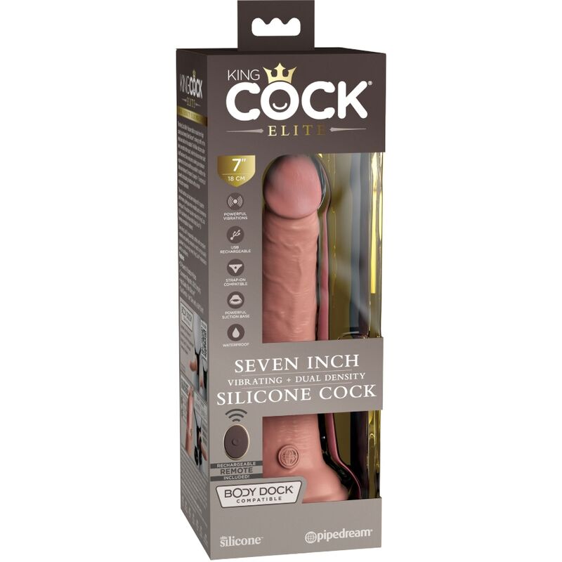 King Cock Elite realistické dildo vibrátor 17,8 cm