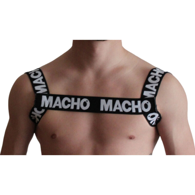 Postroj MACHO DOUBLE BLACK s dvojitou elasticitou