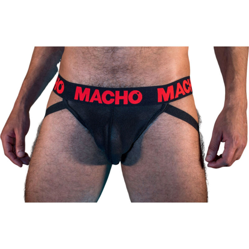 Jockstrap MACHO MX26X2 černočervený průhledný