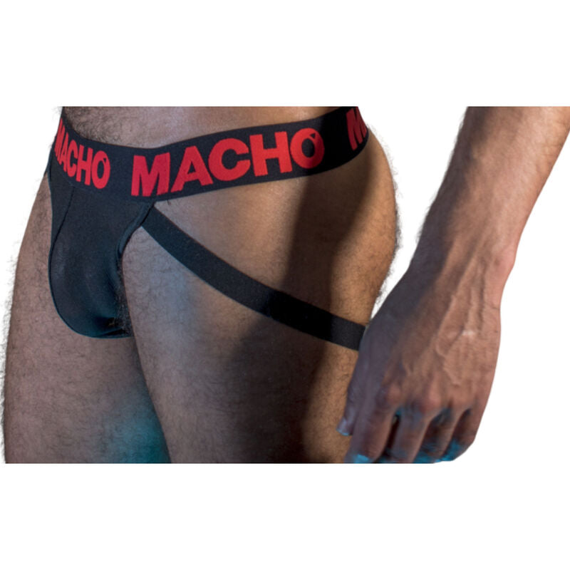 Jockstrap MACHO MX26X2 černočervený průhledný