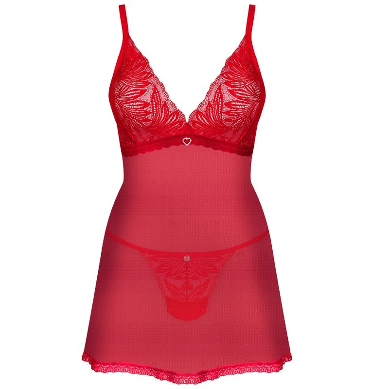 Červený babydoll set OBSESSIVE Chilisa s tangy XS/S