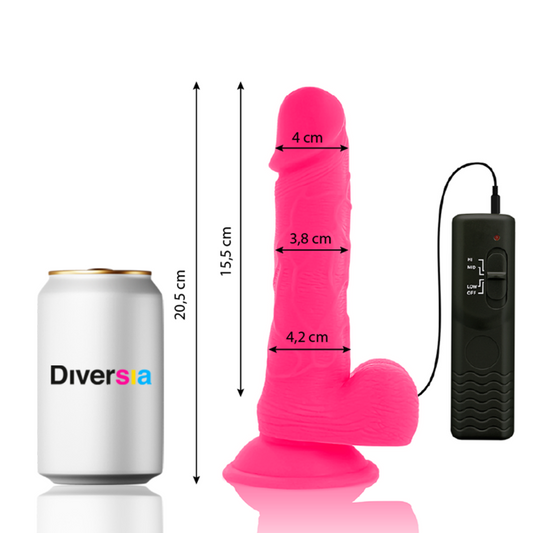 Flexibilní vibrační dildo Diversia růžové 20,5 cm