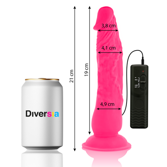 Flexibilní vibrační dildo Diversia růžové 21 cm