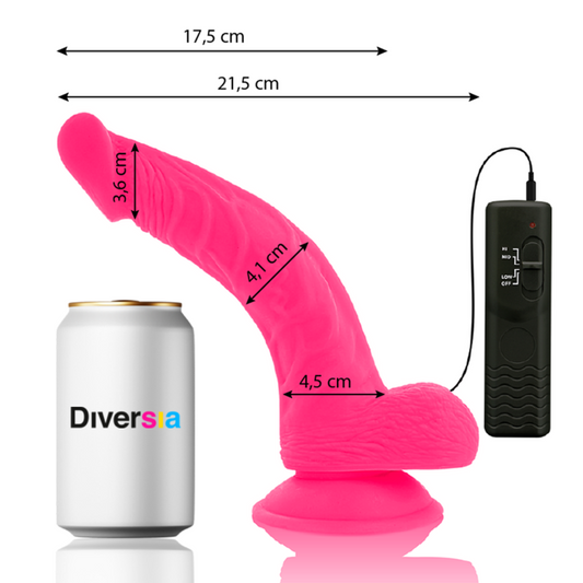 Flexibilní vibrační dildo Diversia růžové 21,5 cm