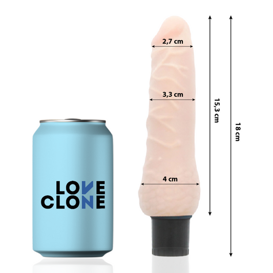 Vibrátor LOVECLONE SVEN se samolubrikací 18,5 cm