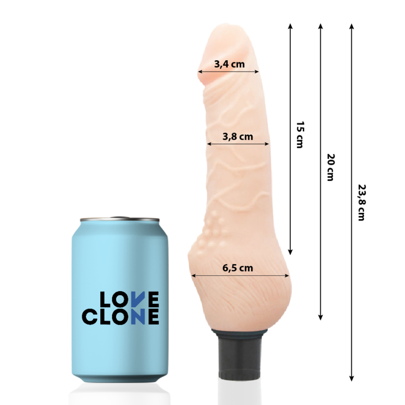 Realistický vibrátor LOVECLONE DAVEN 23,8 cm samomazný