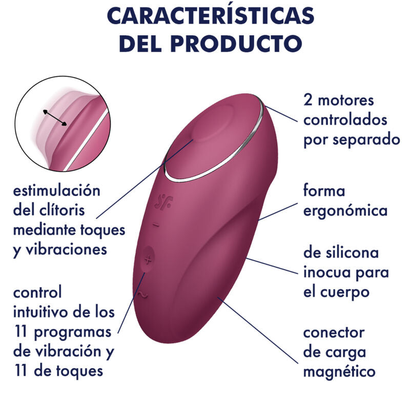 Satisfyer Tap & Climax 1 vibrační stimulátor červený