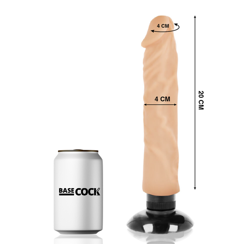 Realistický vibrátor BASECOCK 20 cm s přísavkou