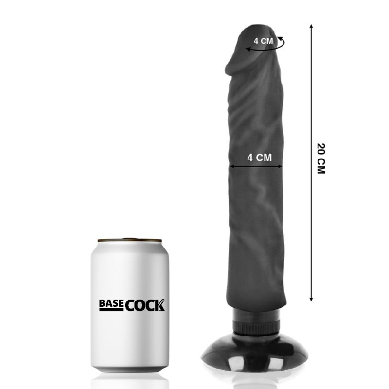 Realistický vibrátor BASECOCK 20 cm s přísavkou