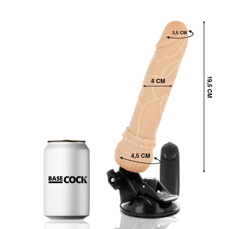 Realistický vibrátor BASECOCK s dálkovým ovládáním 19,5 cm