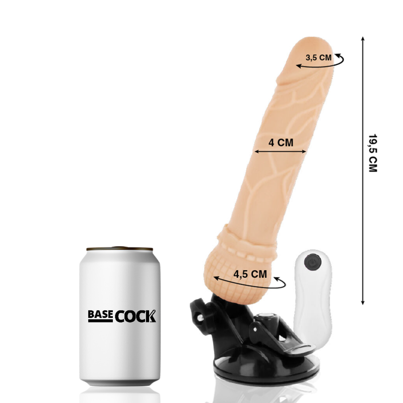 Realistický vibrátor BASECOCK s dálkovým ovládáním 19,5 cm