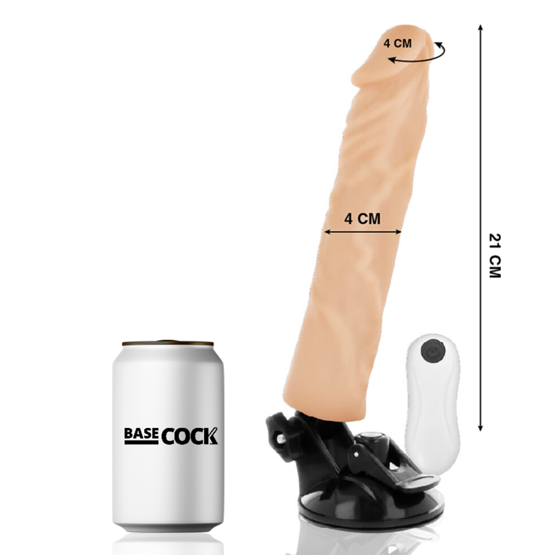 Realistický vibrátor BASECOCK s dálkovým ovládáním 21 cm