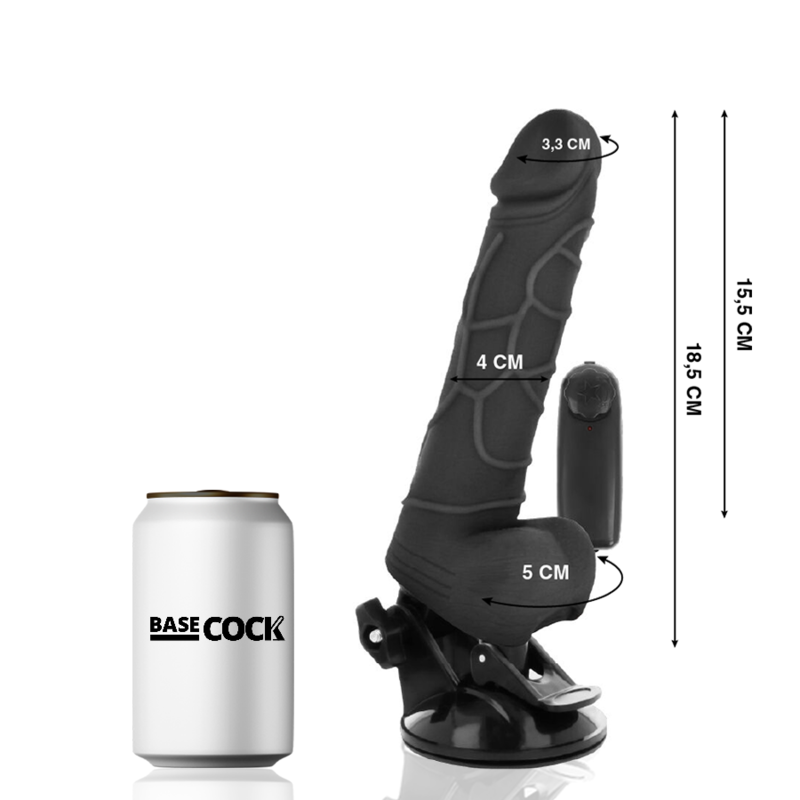 Realistický vibrátor BASECOCK s dálkovým ovládáním 18,5 cm