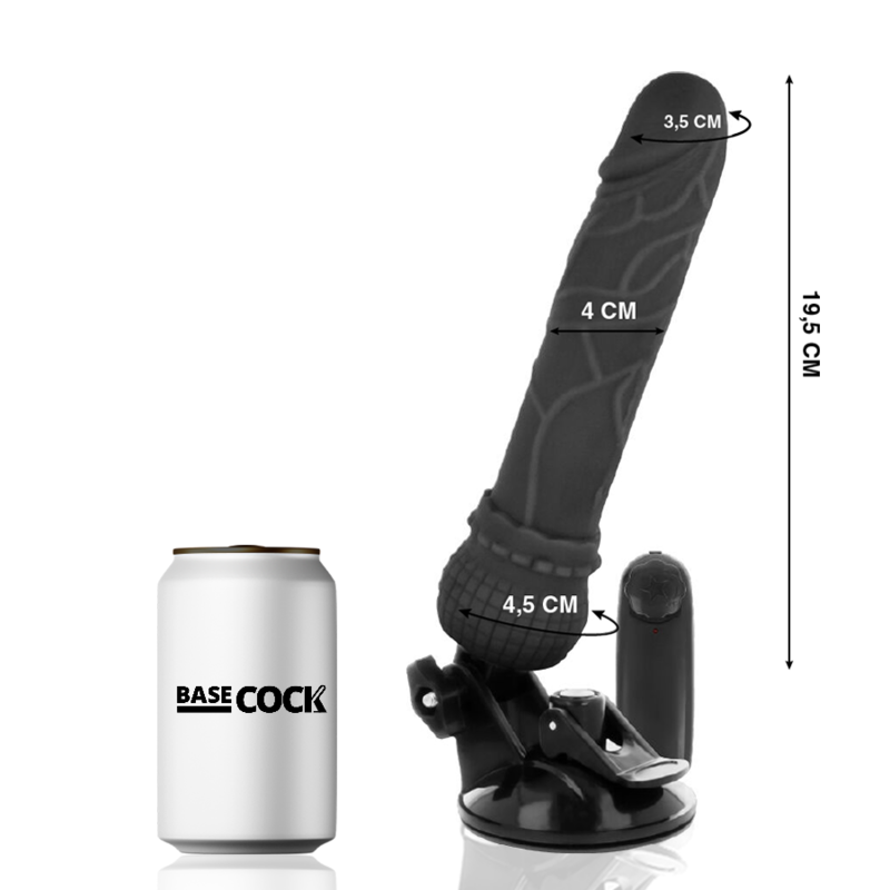 Realistický vibrátor BASECOCK s dálkovým ovládáním 19,5 cm