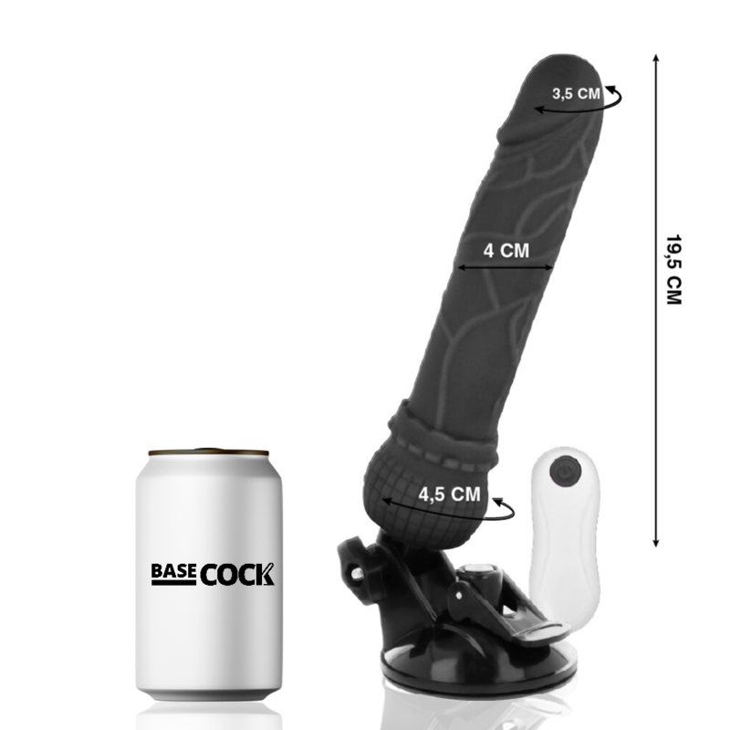 Realistický vibrátor BASECOCK s dálkovým ovládáním 19,5 cm