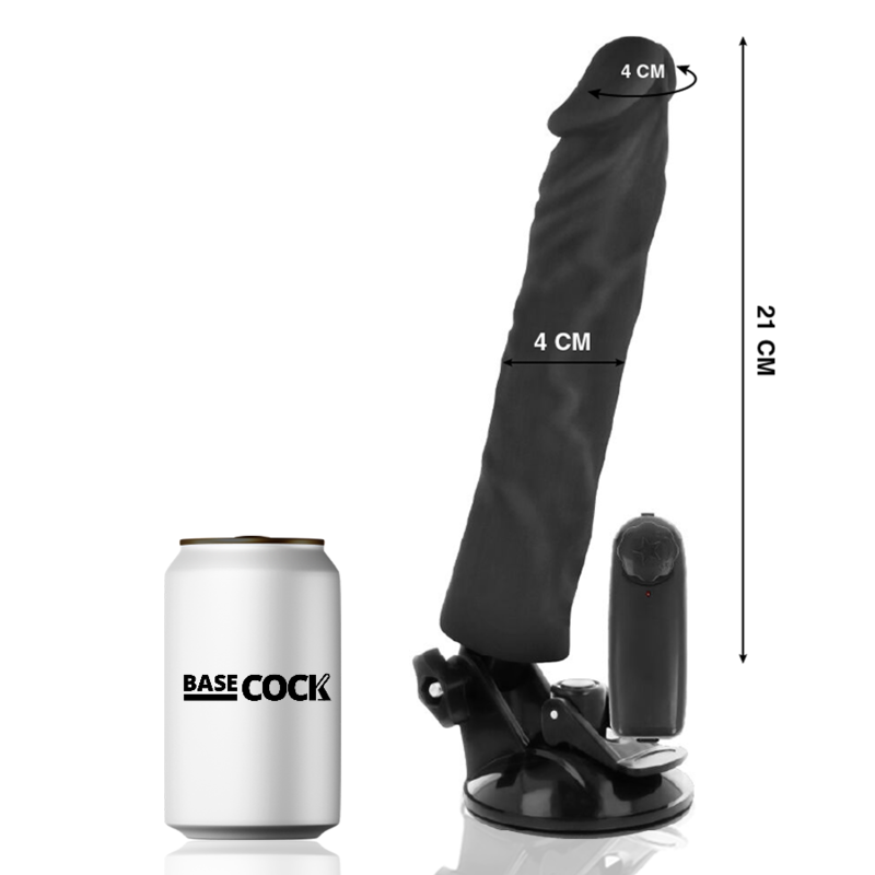 Realistický vibrátor BASECOCK s dálkovým ovládáním 21 cm