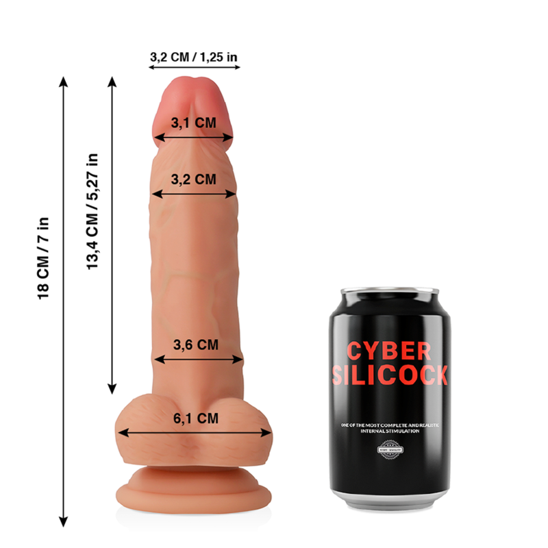 Realistické dildo CYBER SILICOCK Jude 18 cm silikonové