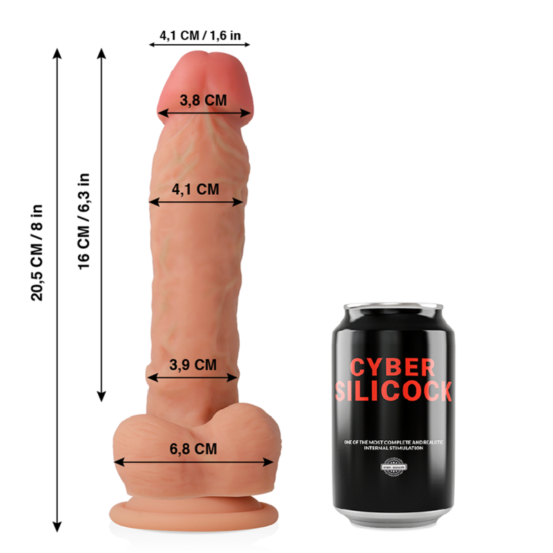 Realistický silikonový dildo CYBER SILICOCK 20,5 cm