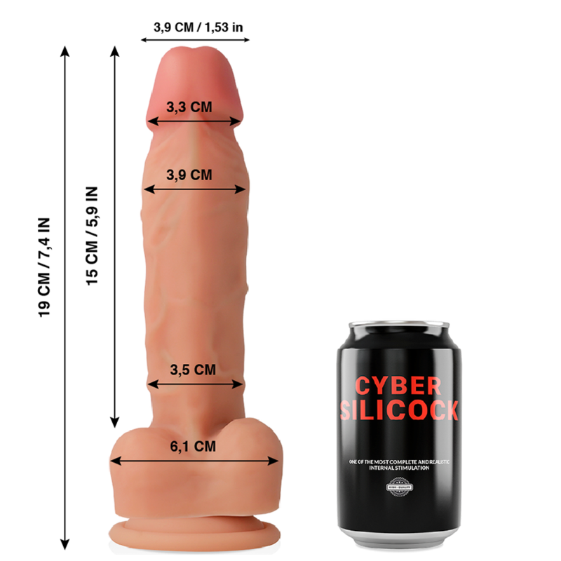 Realistický silikonový dildo Oliver 19 cm s přísavkou