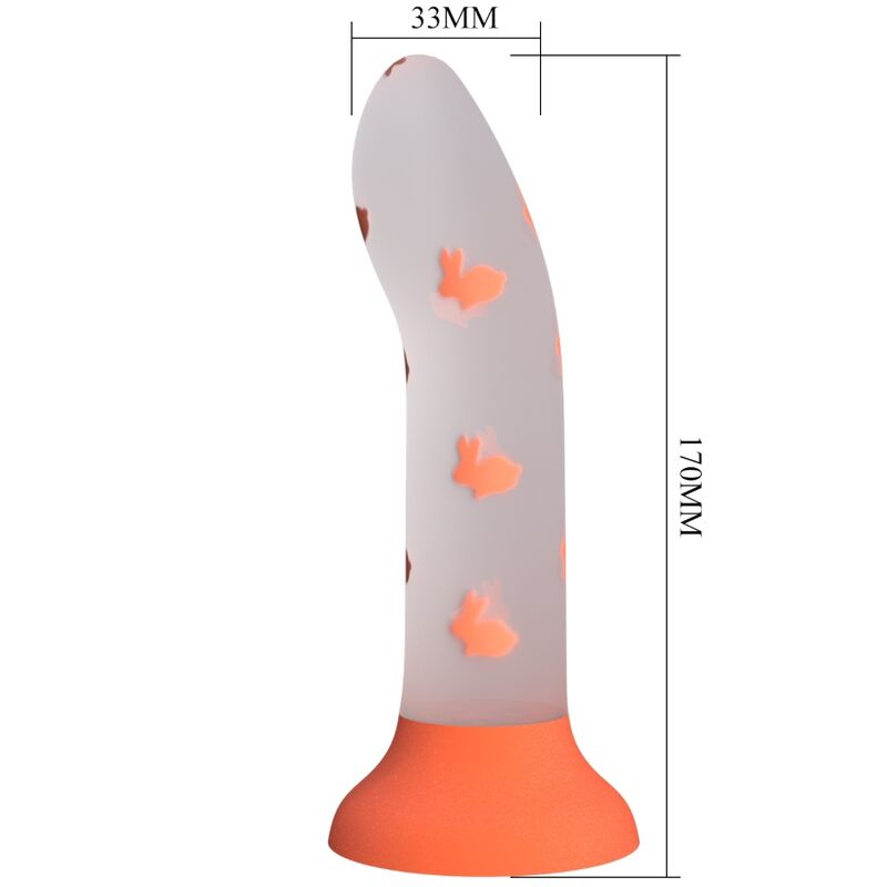 Svítící realistické dildo Pretty Love oranžové