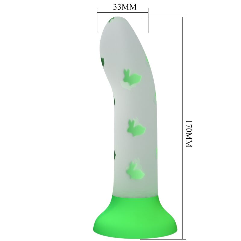 Realistické dildo Pretty Love svítící zelené