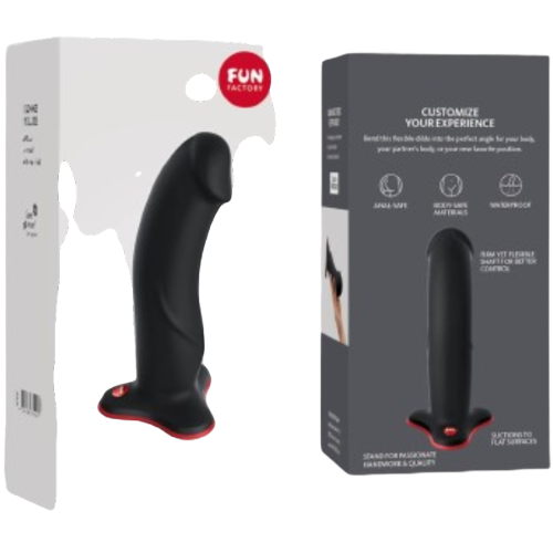 Realistické dildo THE BOSS černé (18 cm, 4,1 cm)