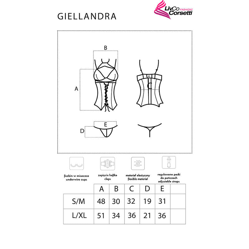 Giellandra černý korzetový set LivCo Corsetti Fashion