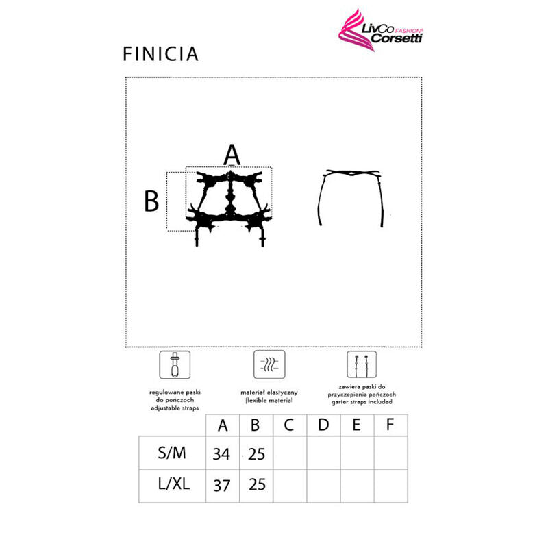 Podvazkový pás Finicia LC90725 Livco Corsetti černý