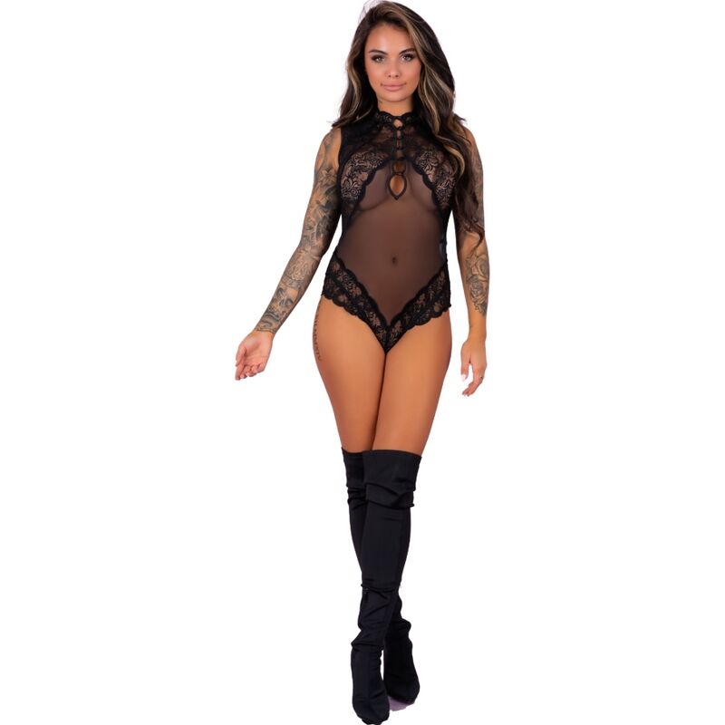 Sagen LC 90694 krajkové body černé - LIVCO CORSETTI